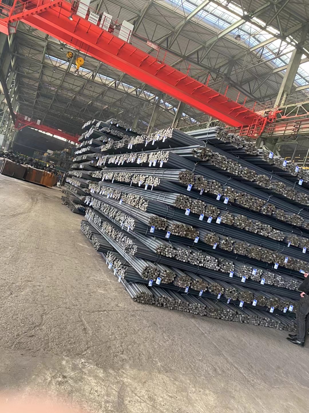 Round bar stock in warehouse